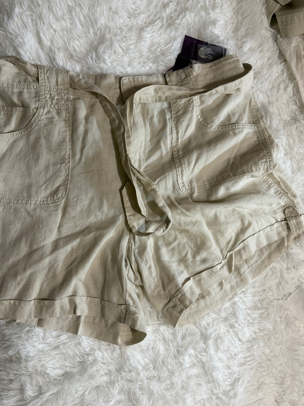 Gloria Vanderbilt Cream Tie-Front Women’s Shorts